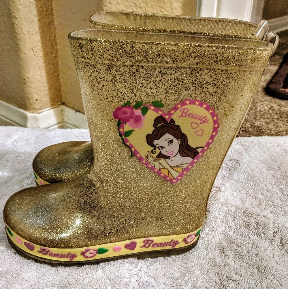 Toddler Authentic Disney Belle Rain Boots, UK8 US9